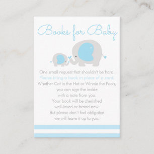 Blue Elephant Boy Books for Baby Einladung Insert