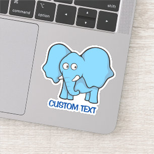 Blue Elephant Cartoon Aufkleber