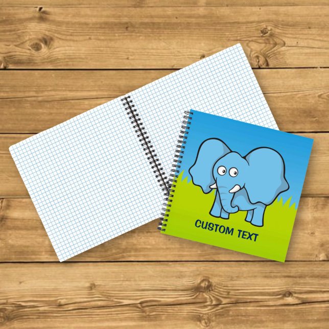 Blue Elephant Cartoon Notizbuch (Von Creator hochgeladen)