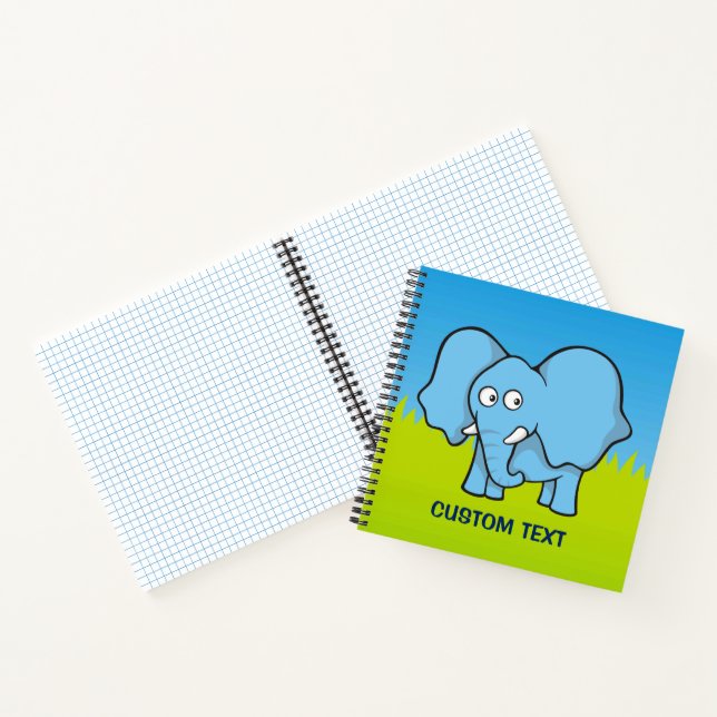 Blue Elephant Cartoon Notizbuch (Innenseite)