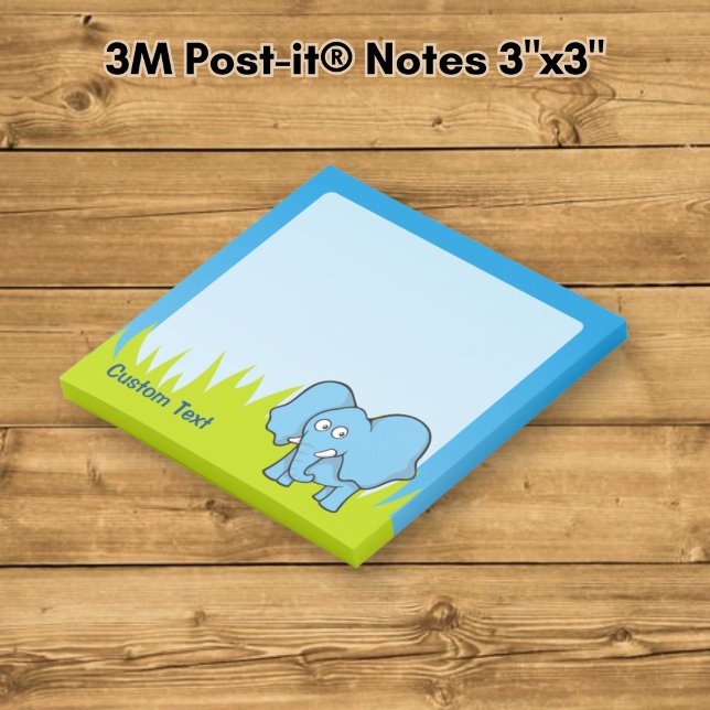 Blue Elephant Cartoon Post-it Klebezettel (Von Creator hochgeladen)