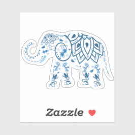 Blue Elephant Custom Cut Vinyl Sticker