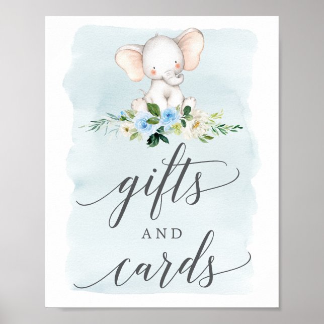 Blue Elephant Gifts and Cards Signieren Poster (Vorne)