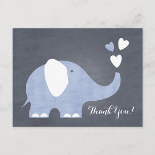 Blue Elephant Heart Postkarte