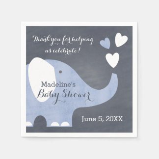 Blue Elephant Heart Serviette