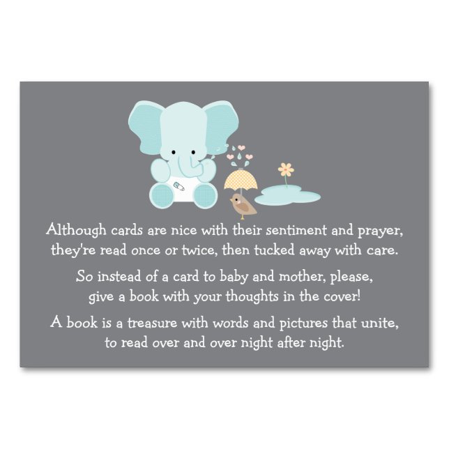 BLUE ELEPHANT KLEINE BIRD BOOK REQEUST CARD TISCHNUMMER (Vorderseite)
