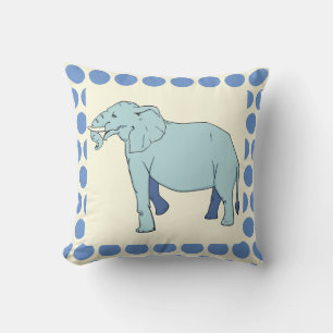 Blue Elephant Polka Dot Throw Kissen