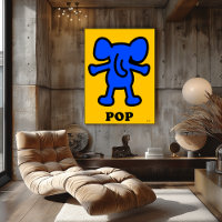 Blue Elephant Pop Art - Bold Animal Silhouette