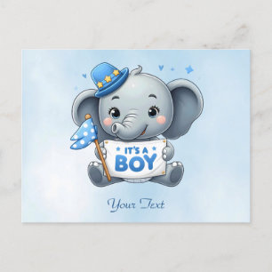 Blue Elephant Postcard Postkarte