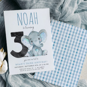 Blue Elephant troisième invitation anniversaire