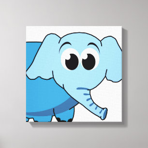 Blue Elephant Wrapped Canvas Leinwanddruck