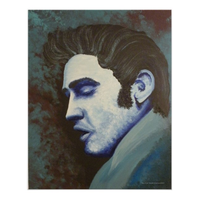 "Blue Elvis", by David C Brannon Poster (Vorderseite)