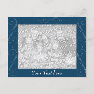 Blue Embossed Postkarte