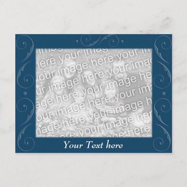 Blue Embossed Postkarte (Vorderseite)