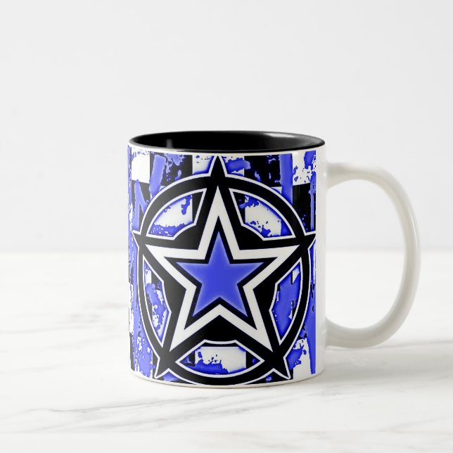 Blue Emo Star Coffee Tasse (Rechts)