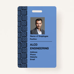 Blue Employee Foto Security Abzeichen - Vertikal Ausweis