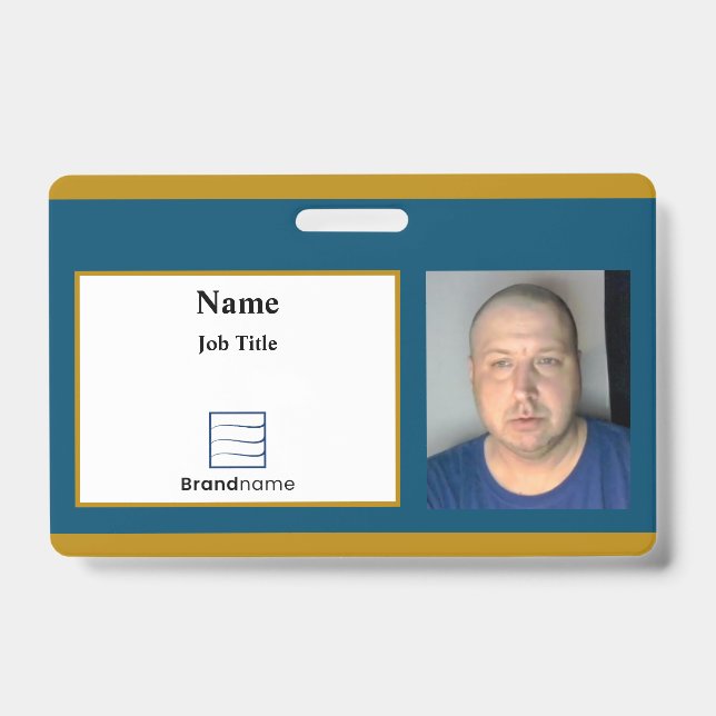 Blue Employee ID Abzeichen Ausweis (Front)
