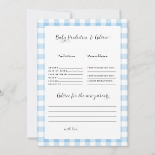 Blue En vichy Baby Predictions II Invitation