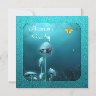 Blue Enchanted Fantasy Garden & Frame Event Einladung