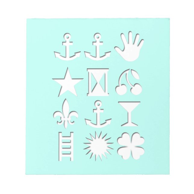 Blue Encoded Message Friendship Notepad Notizblock (Vorderseite)