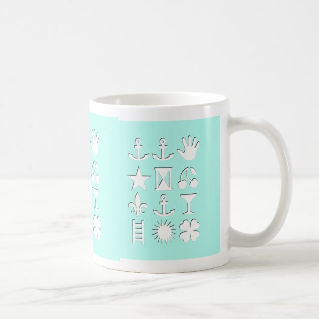 Blue Encoded Message Friendship Tasse (Rechts)