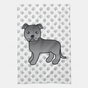 Blue English Staffordshire Bull Terrier Dog Geschirrtuch