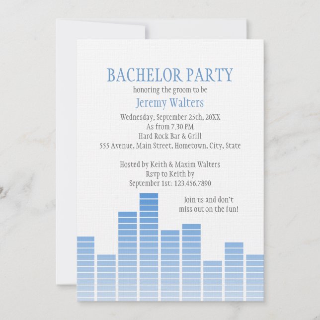 Blue Equalizer Einladung (Vorderseite)