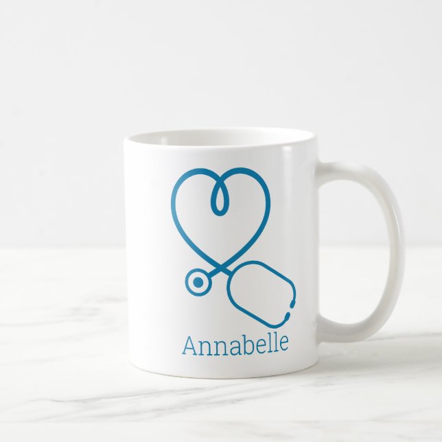 Blue ER Nurse Medical Assistant Liebe Personalisie Kaffeetasse (Rechts)