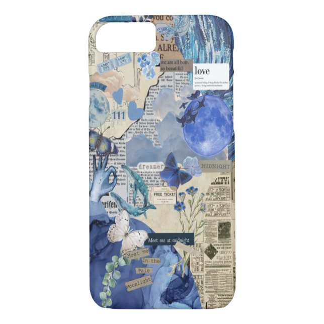Blue esthétique iPhone & coque ipad - Collage Vint (Dos)