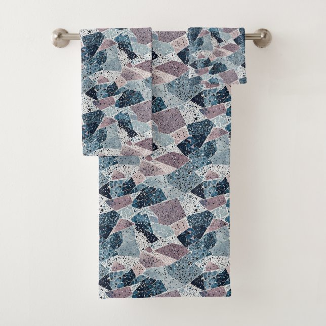 Blue et Mauve Abstrait Terrazzo Design (En situation)