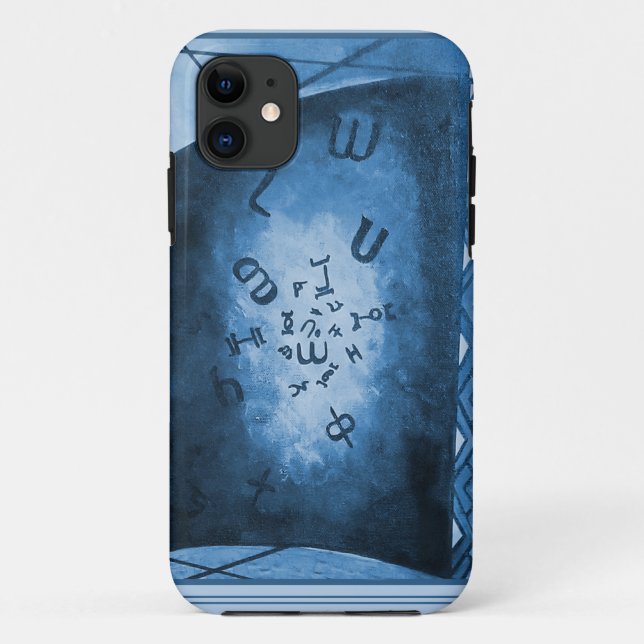 Blue Ethiopian Letters Art Case-Mate iPhone Hülle (Rückseite)