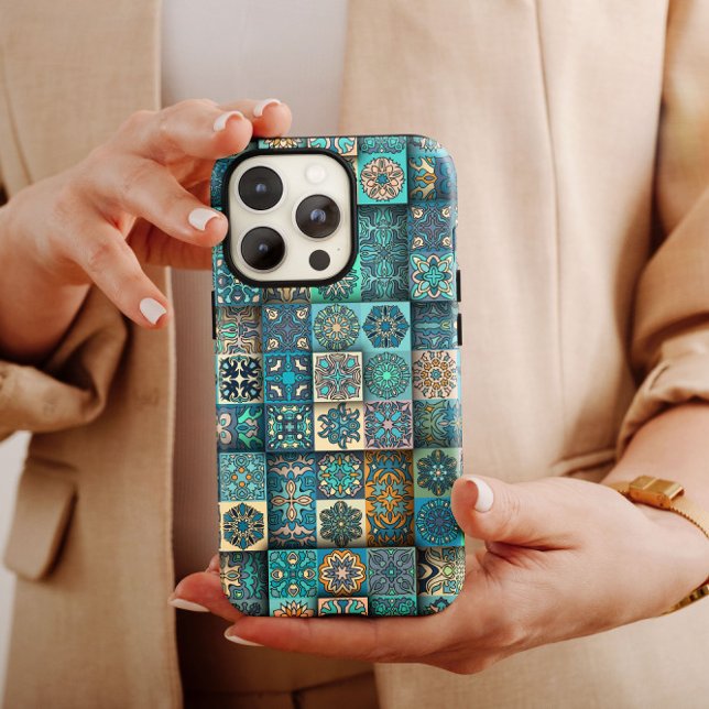 Blue Ethnic Blume Mandala | iPhone 14 Case-Mate Case-Mate iPhone 14 Hülle (Von Creator hochgeladen)