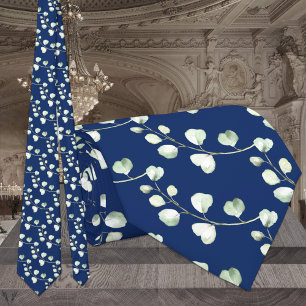 Blue Eucalyptus Elegant Wedding Krawatte