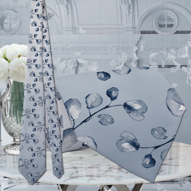 Blue Eucalyptus Elegant Wedding Krawatte (Von Creator hochgeladen)