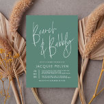 Blue & Eukalyptus Green Brunch & Bubbly Bridal Einladung<br><div class="desc">Ein einfaches, modernes Design mit "Brunch & Bubbly" in der Schriftzeichen-Handschrift, darunter der Name der Braut in schicken, offenen Hauptstädte. Der Feiertag erscheint dem verlassen in einem gestapelten Layout mit dem Veranstaltungsort, der Adresse und den uAwg rechts. Die Karten kehren zu einer eleganten Linie zurück, die blumengeschmückt zeichne. Ein minimalistisches...</div>