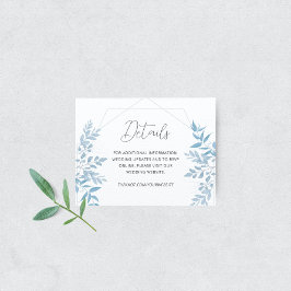 Blue Eukalyptus Wedding Details Enclosure Card Begleitkarte