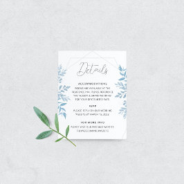 Blue Eukalyptus Wedding Details Enclosure Card Begleitkarte