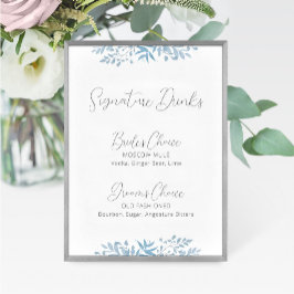 Blue Eukalyptus Wedding Signature Drinks Zeichen