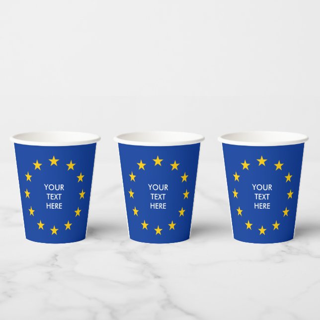 Blue European Gewerkschaft Flag Custom Paper Cups Pappbecher (Multi)