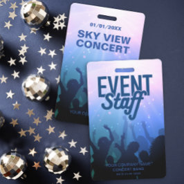 Blue Event Abzeichen für Konzerte oder Festivals Ausweis