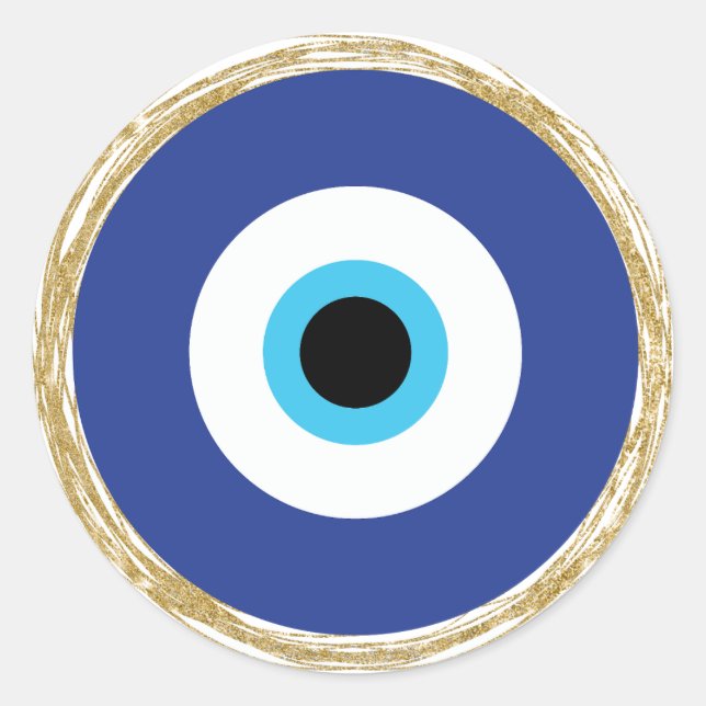 Blue Evil Eye Ästhetik Sticker (Vorderseite)