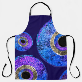 Blue Evil Eye Protection All-Over Print Apron Schürze