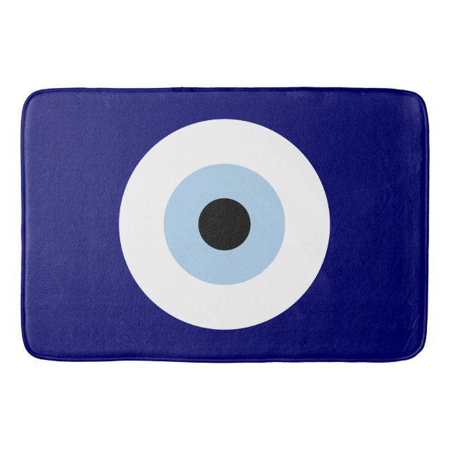 Blue Evil Eye Viel Glück & Protection Symbol Badematte (Vorderseite)