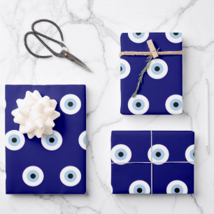 Blue Evil Eye Viel Glück & Protection Symbol Geschenkpapier Set