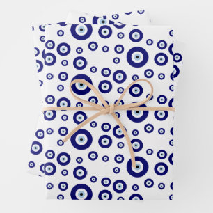 Blue Evil Eye Viel Glück & Protection Symbol Geschenkpapier Set