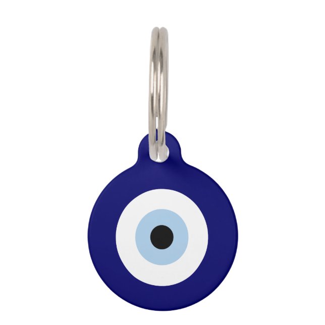 Blue Evil Eye Viel Glück & Protection Symbol Haustiermarke (Vorderseite)