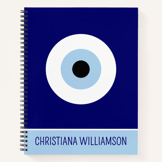 Blue Evil Eye Viel Glück & Protection Symbol Notizbuch (Vorderseite)