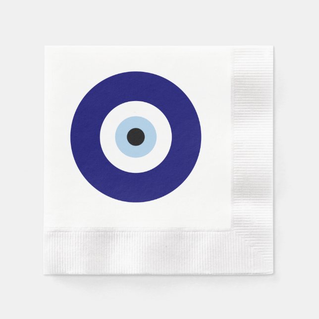 Blue Evil Eye Viel Glück & Protection Symbol Serviette (Vorderseite)