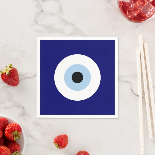 Blue Evil Eye Viel Glück & Protection Symbol Serviette (Beispiel)