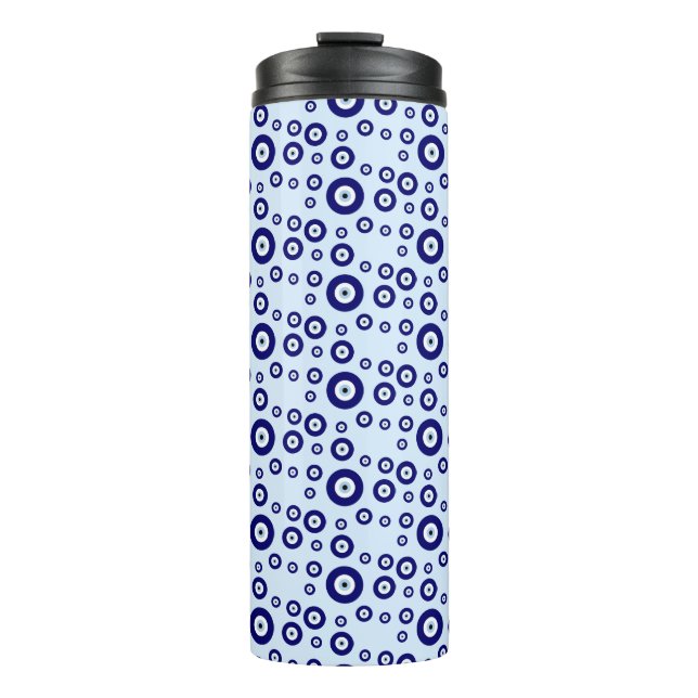 Blue Evil Eye Viel Glück & Protection Symbol Thermosbecher (Vorderseite)
